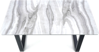 Обеденный стол Halmar Marley 160-200x90x76 (белый мрамор/серый/черный) - 