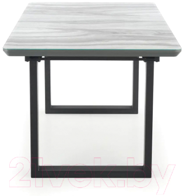 Обеденный стол Halmar Marley 160-200x90x76 (белый мрамор/серый/черный)