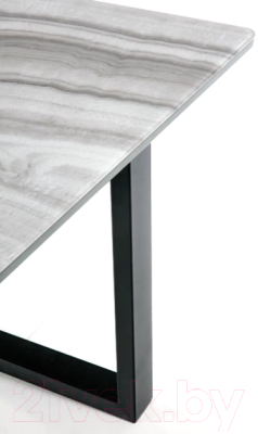 Обеденный стол Halmar Marley 160-200x90x76 (белый мрамор/серый/черный)