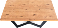 Обеденный стол Halmar Massive 160-250x90x77 (дуб светлый/черный) - 