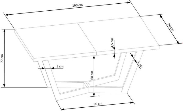 Купить Обеденный стол Halmar Massive 160-250x90x77  