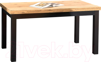 Обеденный стол Halmar Tiago 140-220x80x76 (дуб крафт/черный)