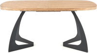 Обеденный стол Halmar Veldon 160-200x90x70 (дуб натуральный/черный) - 