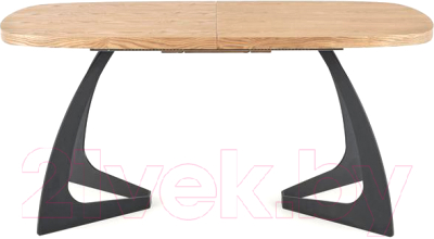 Обеденный стол Halmar Veldon 160-200x90x70 (дуб натуральный/черный)