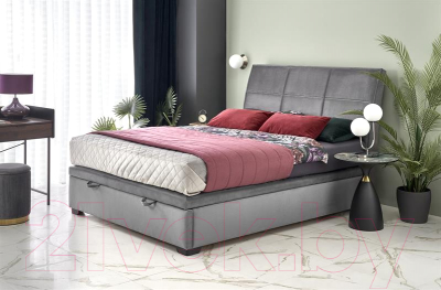 Двуспальная кровать Halmar Continental 2 160x200 (Monolith 85 серый)