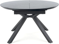 Обеденный стол Halmar Vertigo 130-180x130x76 (черный мрамор/черный) - 