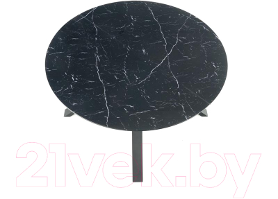 Обеденный стол Halmar Vertigo 130-180x130x76 (черный мрамор/черный)