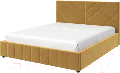 Полуторная кровать Bravo Мебель Нельсон Линия с ПМ 140x200 (горчица)