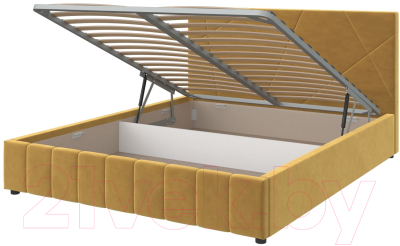 Двуспальная кровать Bravo Мебель Нельсон Абстракция с ПМ 160x200 (горчица)