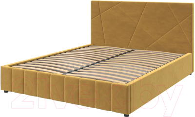 Двуспальная кровать Bravo Мебель Нельсон Абстракция с ПМ 160x200 (горчица)