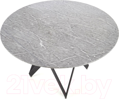 Обеденный стол Halmar Gustimo 140x77 (серый мрамор/черный)