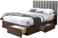 Двуспальная кровать Halmar Gorashi 160x200 (серый/орех) - 