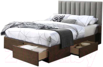 Двуспальная кровать Halmar Gorashi 160x200 (серый/орех)