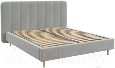 Двуспальная кровать Bravo Мебель Рино с ПМ 160x200 (светло-серый)