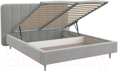 Двуспальная кровать Bravo Мебель Рино с ПМ 160x200 (светло-серый)