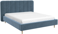 Двуспальная кровать Bravo Мебель Рино с металллокаркасом 160x200 (джинс) - 
