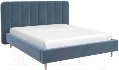 Двуспальная кровать Bravo Мебель Рино с металллокаркасом 160x200 (джинс)
