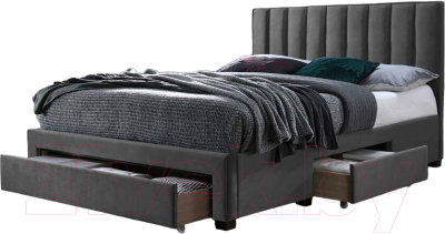 Двуспальная кровать Halmar Crace 160x200 (серый)
