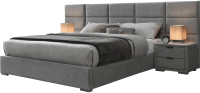 Двуспальная кровать Halmar Levanter 160x200 (серый) - 