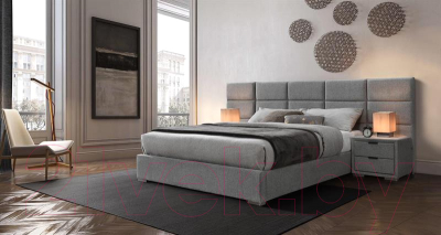 Двуспальная кровать Halmar Levanter 160x200 (серый)