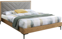 Двуспальная кровать Halmar Margarita 160x200 (серый/натуральный) - 