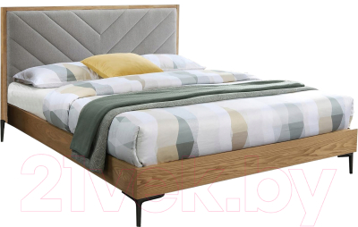Двуспальная кровать Halmar Margarita 160x200 (серый/натуральный)