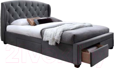 Двуспальная кровать Halmar Sabrina 160x200 (серый/орех)