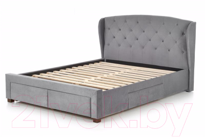 Двуспальная кровать Halmar Sabrina 160x200 (серый/орех)