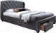 Двуспальная кровать Halmar Sabrina 160x200 (серый/орех) - 