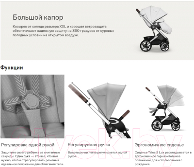 Детская прогулочная коляска Cybex Talos S Lux SLV (Lava Grey)