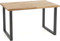 Обеденный стол Halmar Radus 120x78x76 (дуб натуральный/черный) - 