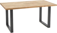 Обеденный стол Halmar Radus 160x90x76 (дуб натуральный/черный) - 