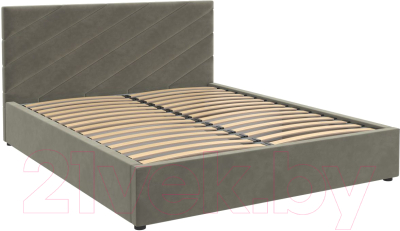 Двуспальная кровать Bravo Мебель Юта 160x200 с ПМ (серый)
