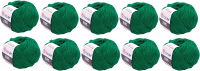 Набор пряжи для вязания Yarnart Джинс 50г 160м / 52 (10шт, зеленый) - 