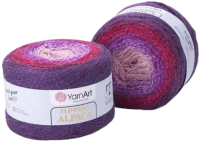 Набор пряжи для вязания Yarnart Флауэрс альпака 250г 940м / 434 Y (2шт, фиолетовый/розовый) - 