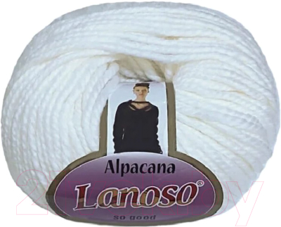 Набор пряжи для вязания Lanoso Alpacana 35% шерсть, 40% акрил, 25% альпака / 3000 (130м, белый, 5 мотков)