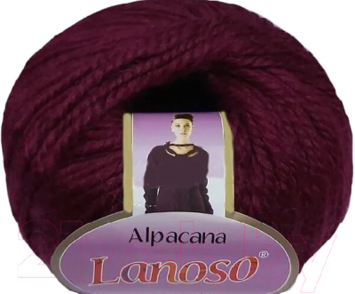 Набор пряжи для вязания Lanoso Alpacana 35% шерсть, 40% акрил, 25% альпака / 3014 (130м, темно-бордовый, 5 мотков)