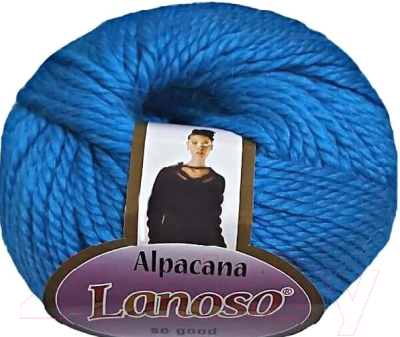 Набор пряжи для вязания Lanoso Alpacana 35% шерсть, 40% акрил, 25% альпака / 3027 (130м, ярко-бирюзовый, 5 мотков)