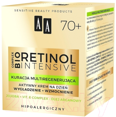 Крем для лица AA Retinol Intensive Активный Дневной Смягчение + Укрепление 70+ (50мл)