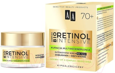 Крем для лица AA Retinol Intensive Интенсивный Ночной Восстановление+Питание 70+ (50мл)