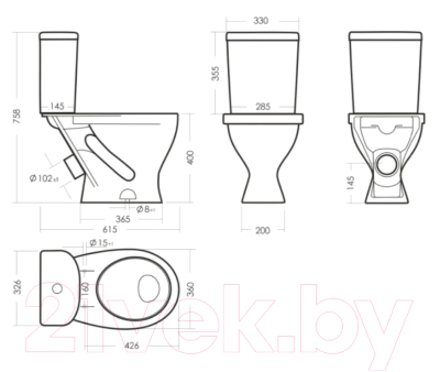 Унитаз напольный Sanita Luxe Формат WC.CC/Format/1-P/WHT.G/S1 (с сиденьем)
