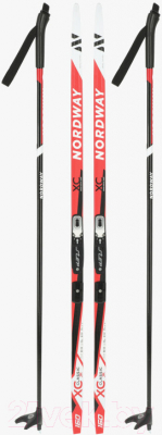 Комплект беговых лыж Nordway YNYZ6Y3MP0 / 116723-3H (р.140, красный)