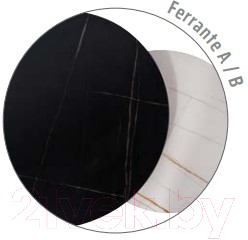 Комплект журнальных столиков Signal Ferrante A (черный мрамор/белый мрамор/черный матовый)