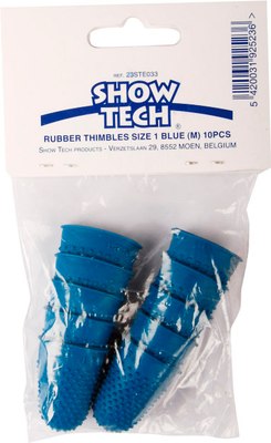 Набор напальчников для тримминга Show Tech Rubber Blue M / 23STE033 (10шт) - 