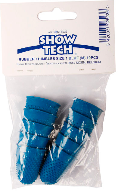 Набор напальчников для тримминга Show Tech Rubber Blue M / 23STE033 (10шт)