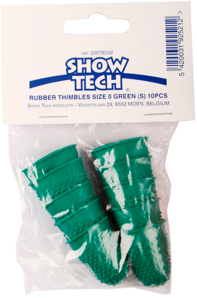 Набор напальчников для тримминга Show Tech Rubber Green S / 23STE032 (10шт)