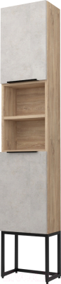 Шкаф-пенал для ванной Дабер 018 / СТ18.0.2.7 (дуб канзас коричневый/бетон чикаго)