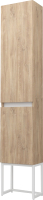 Шкаф-пенал для ванной Дабер 020 / СТ20.0.1.6Б (дуб канзас коричневый/белый) - 