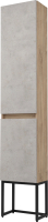 Шкаф-пенал для ванной Дабер 020 / СТ20.0.2.6Ч (дуб канзас коричневый/бетон чикаго) - 