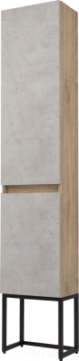 Шкаф-пенал для ванной Дабер 020 / СТ20.0.2.6Ч (дуб канзас коричневый/бетон чикаго)